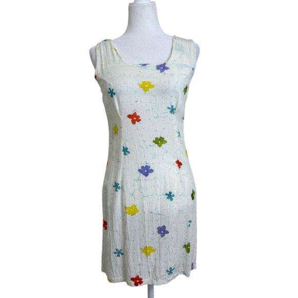 Vintage Jams World Sleeveless Daybreak Dress Floral Print White Zip-Up Size XS - Picture 1 of 8